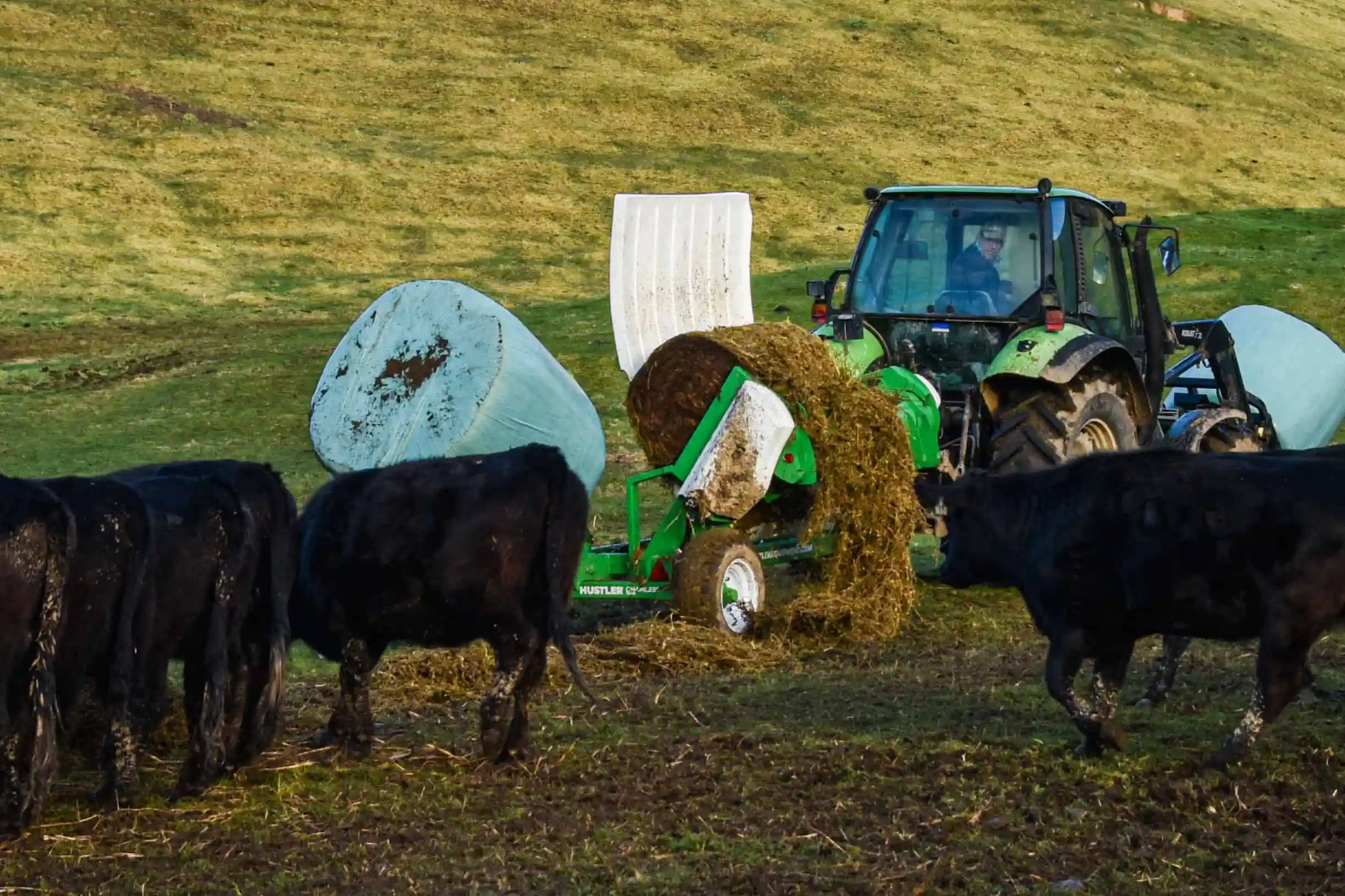 Hustler Trailed Chainless Bale Feeders